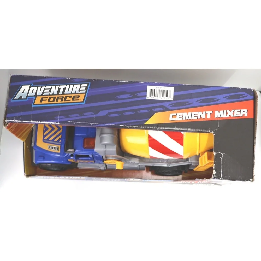 Adventure Force Cement Mixer Toy Truck Kids Blue NIB Worn Box Lights Sound